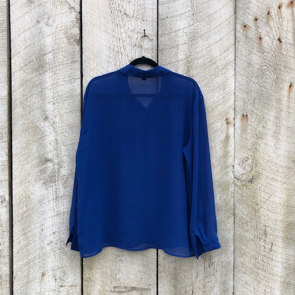 Forever 21 | blue sheer button down shirt - Picture 2 of 5